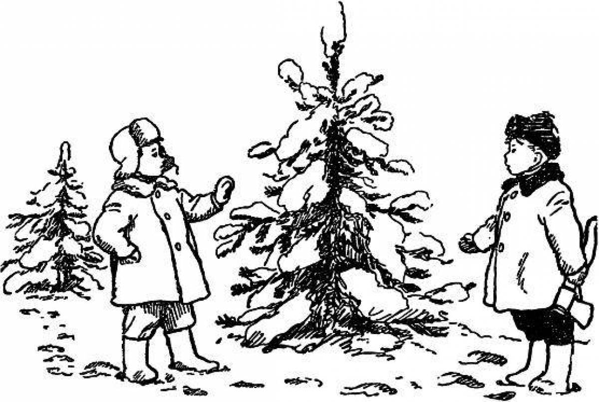 Блестящая михалковская новогодняя сказка раскраска