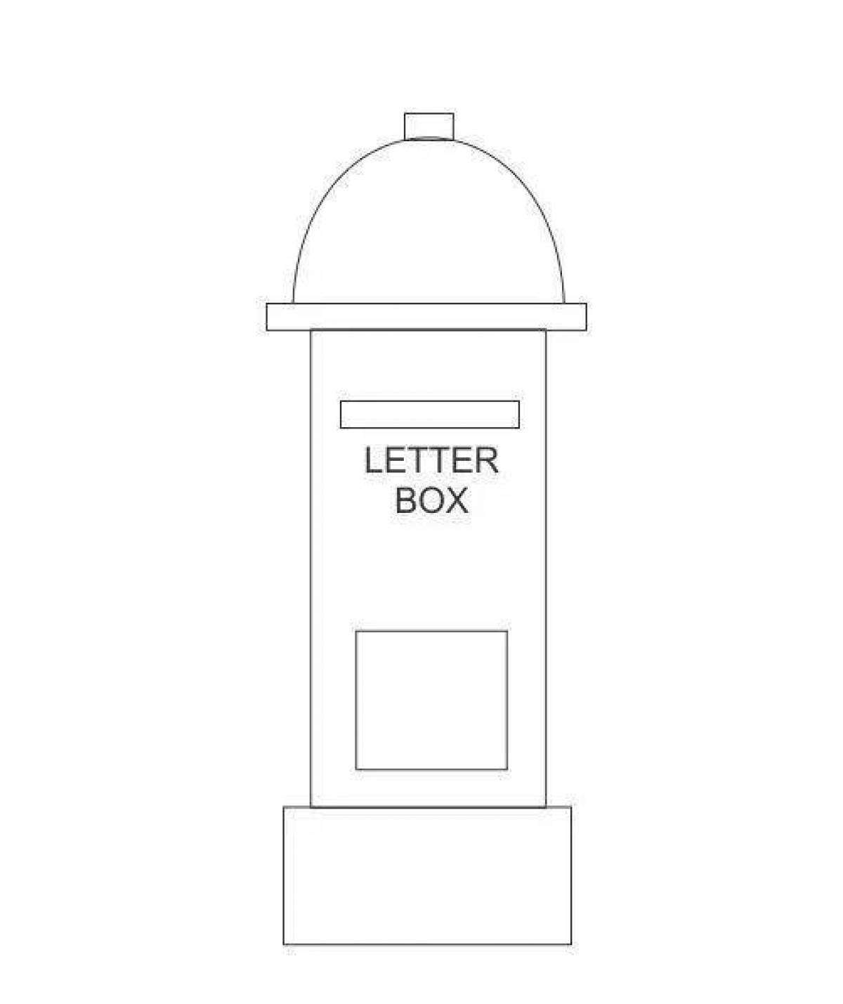 Забавная раскраска почтовый ящик для детей