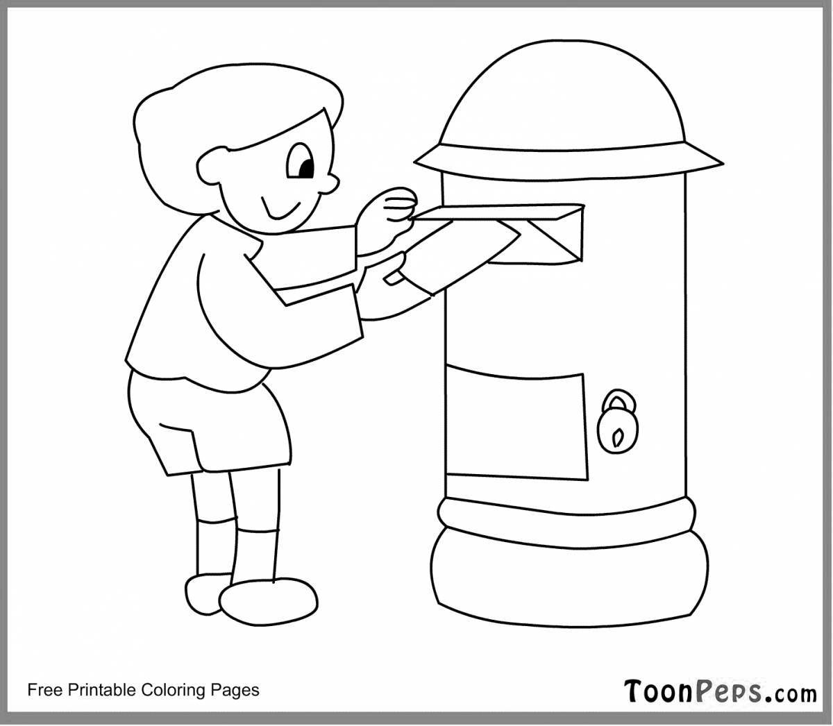 Выдающаяся раскраска почтового ящика для учащихся