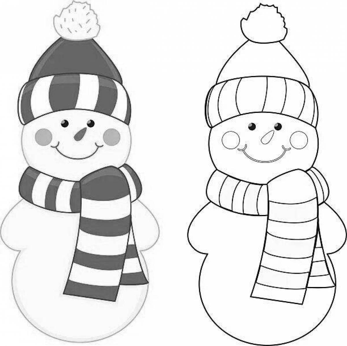 Игривые снеговики в клетчатых шапках и шарфах