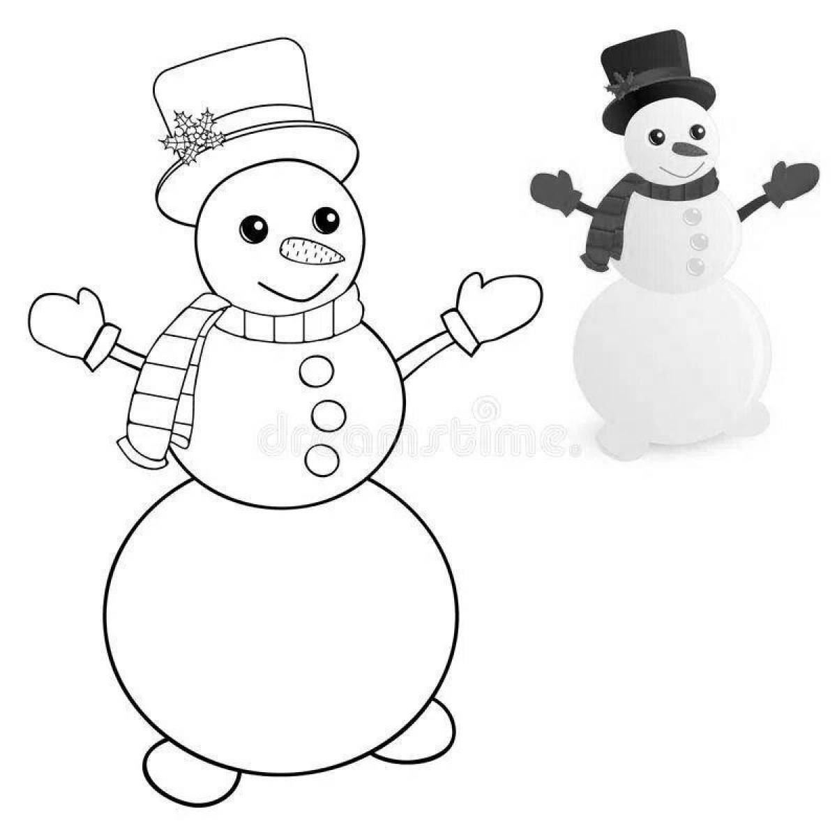 Блаженные снеговики в вязаных шапках и шарфах