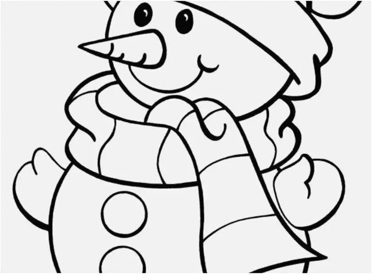 Радостные снеговики в вязаных шапочках и шарфах