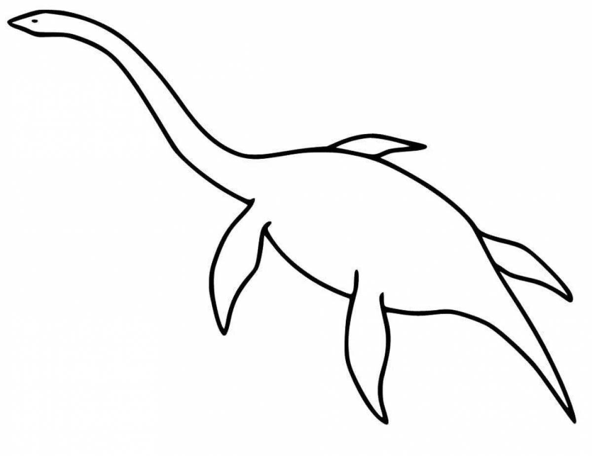 Очаровательная раскраска плезиозавра