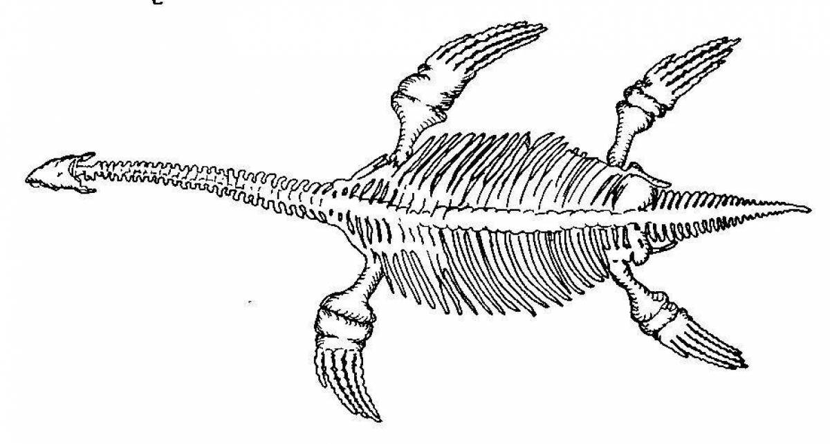Причудливая раскраска плезиозавра