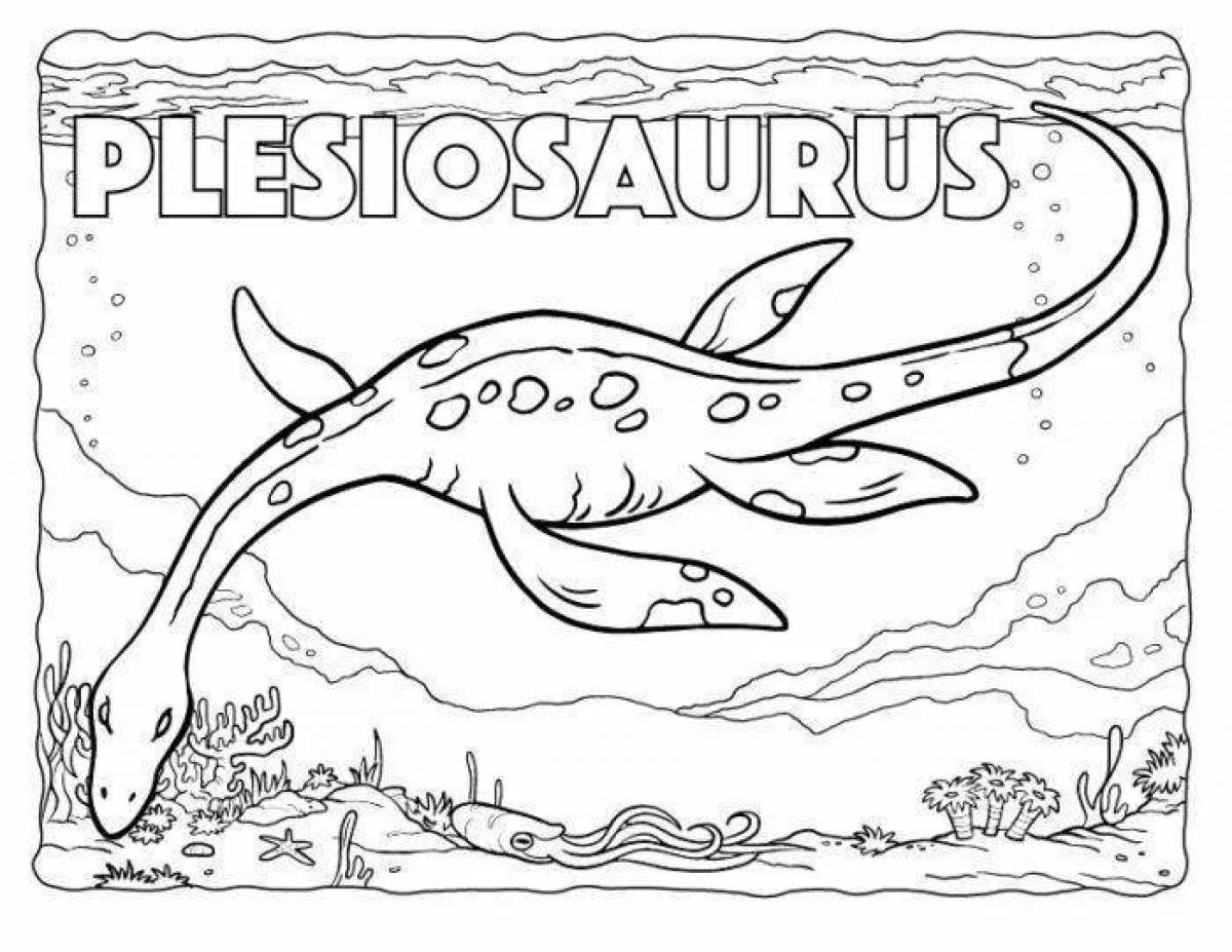 Креативная раскраска плезиозавра