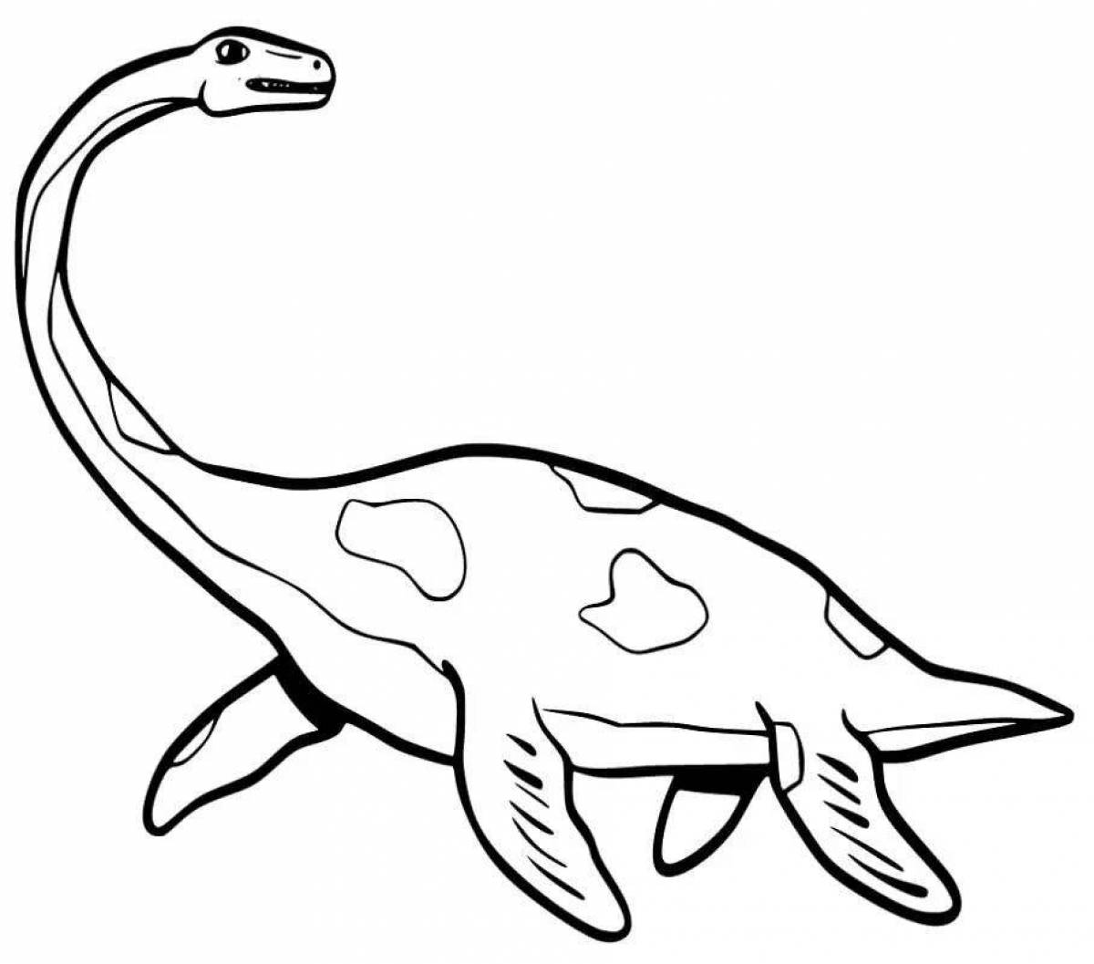 Подробная раскраска плезиозавра