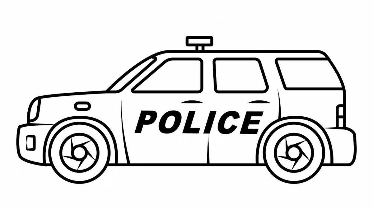 Привлекательная раскраска полицейского пикапа