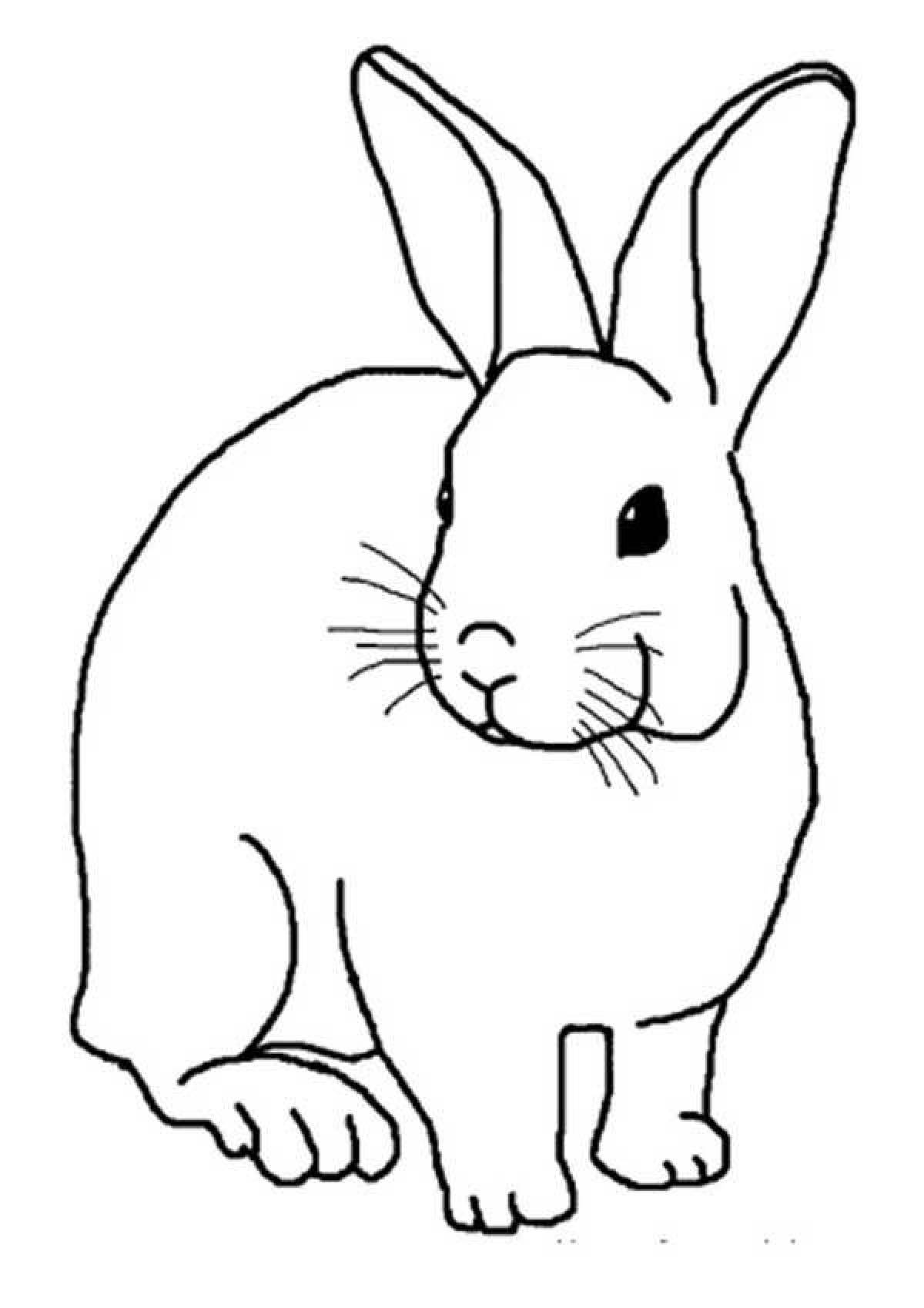 Анимированная страница раскраски кролика