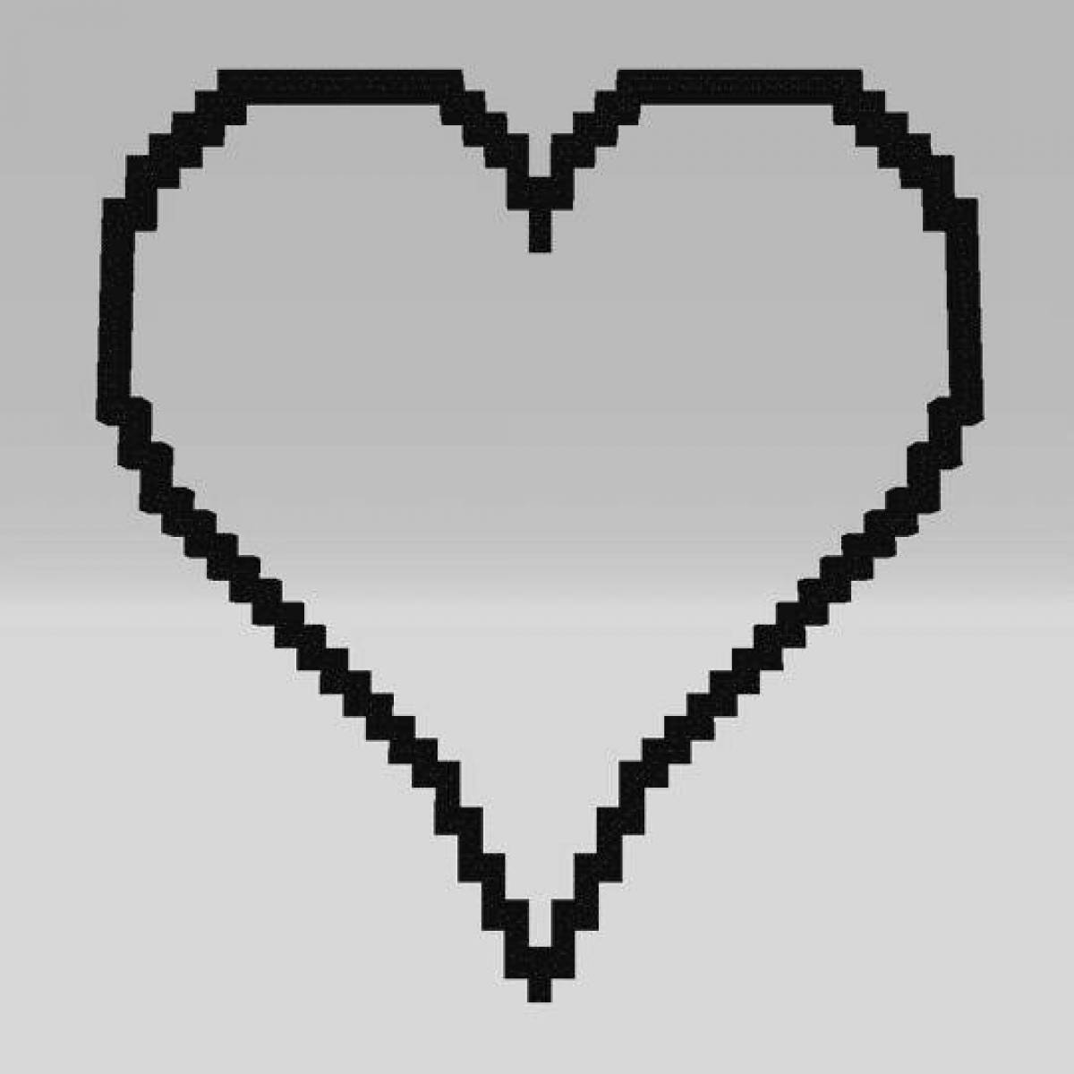 Блестящая страница раскраски minecraft heart