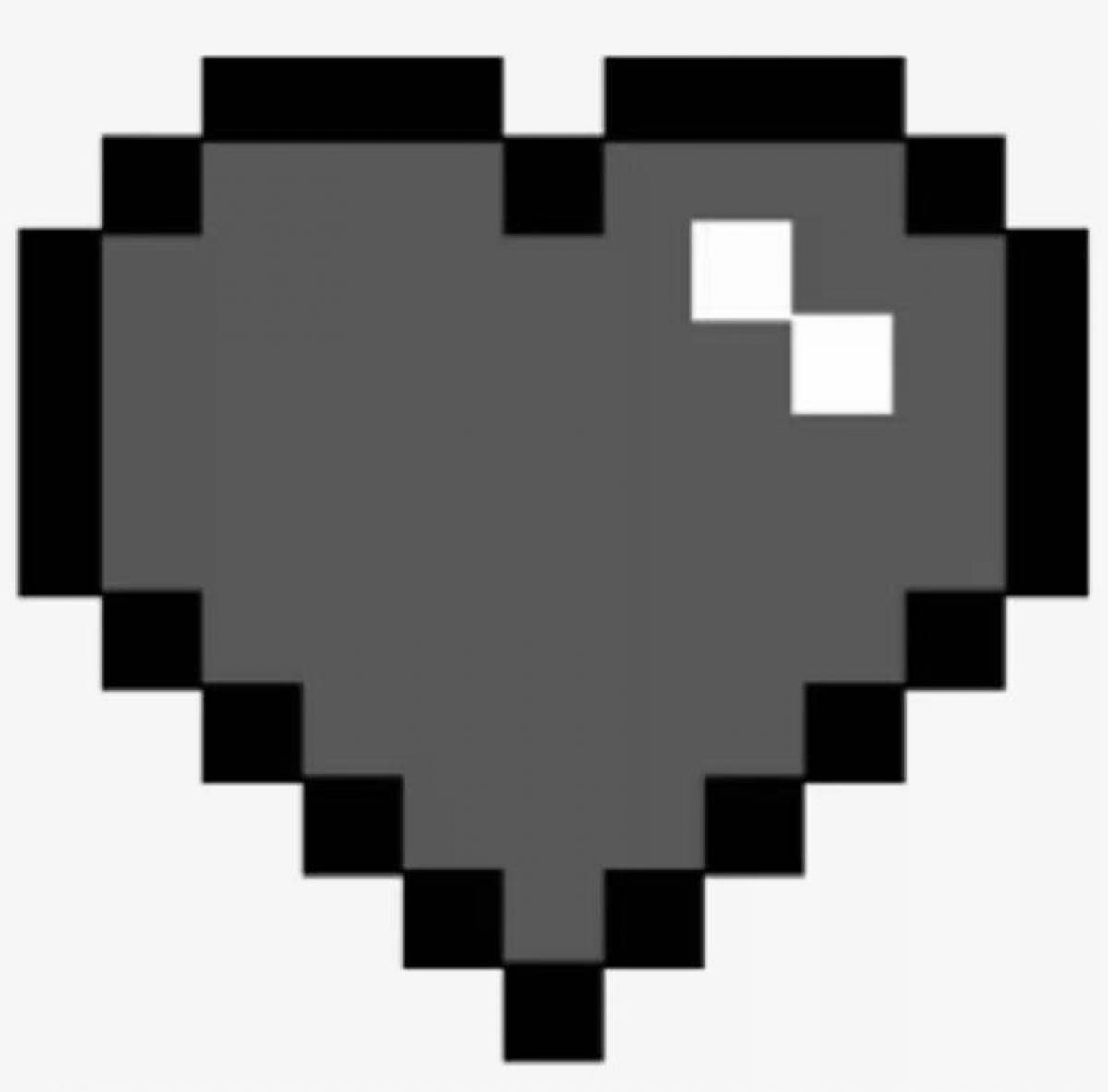 Милая страница раскраски minecraft heart