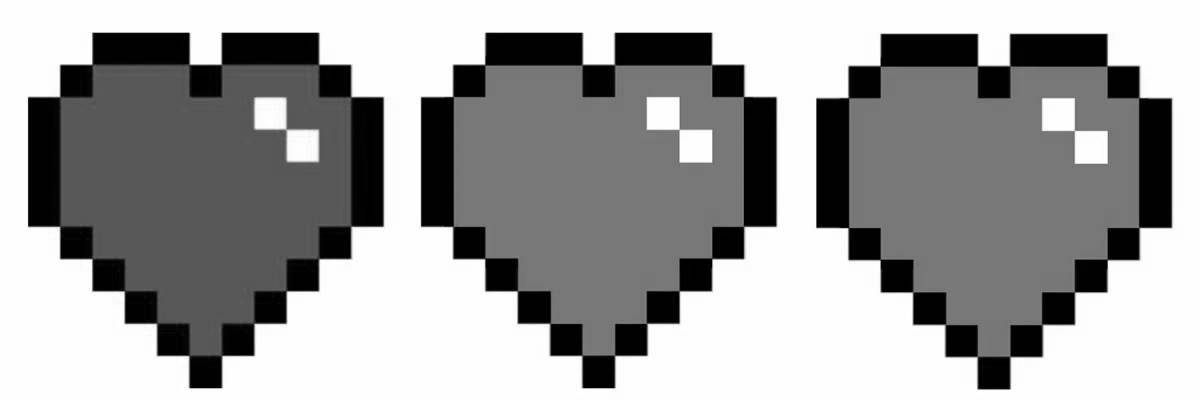 Радостная страница раскраски сердца minecraft