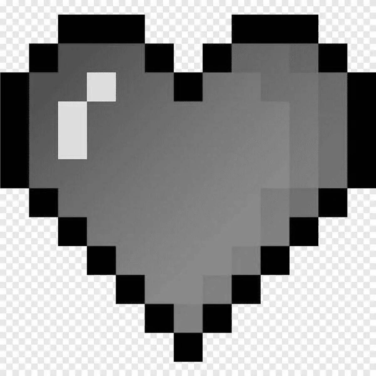 Анимированная страница раскраски minecraft heart