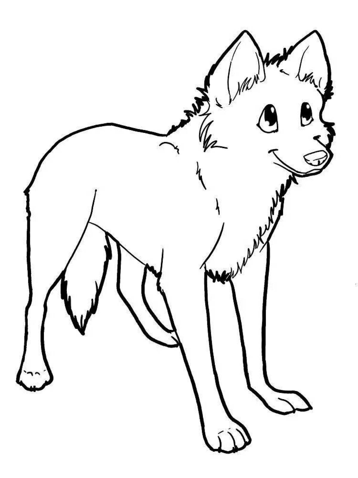 Мощная раскраска рисунок волка