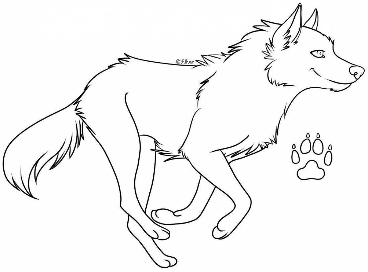Королевская раскраска рисунок волка