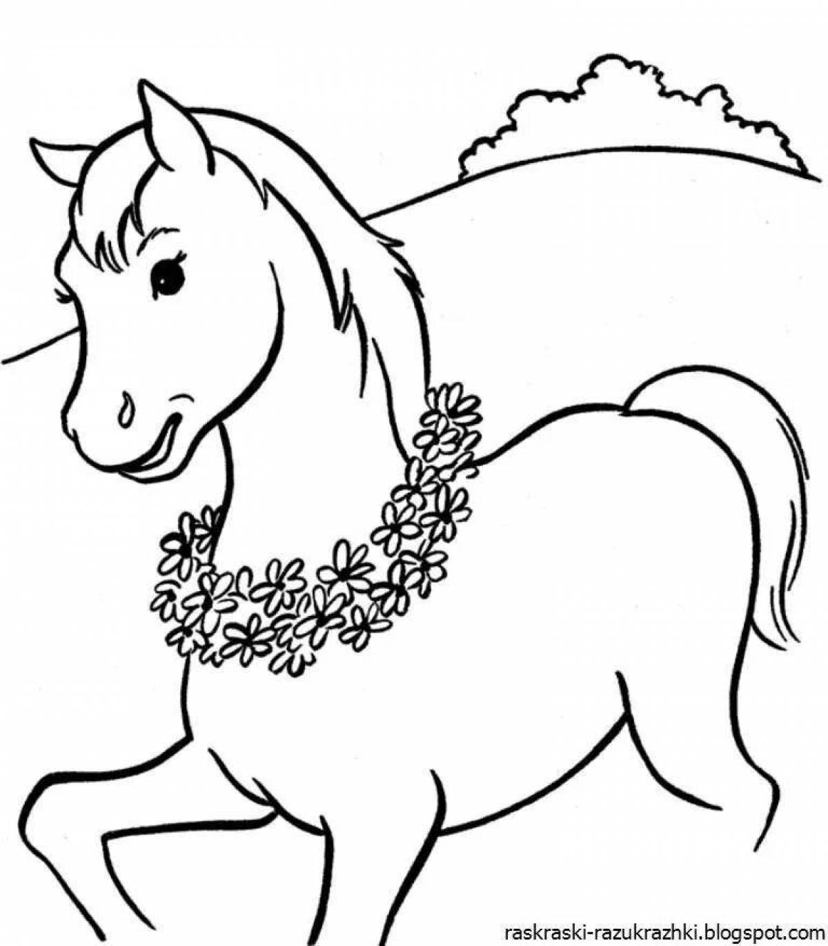 Очаровательная раскраска лошади для девочек