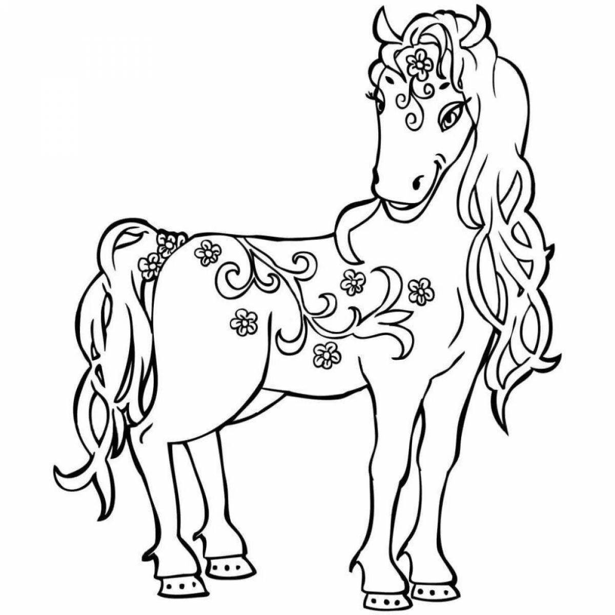 Увлекательная раскраска лошади для девочек