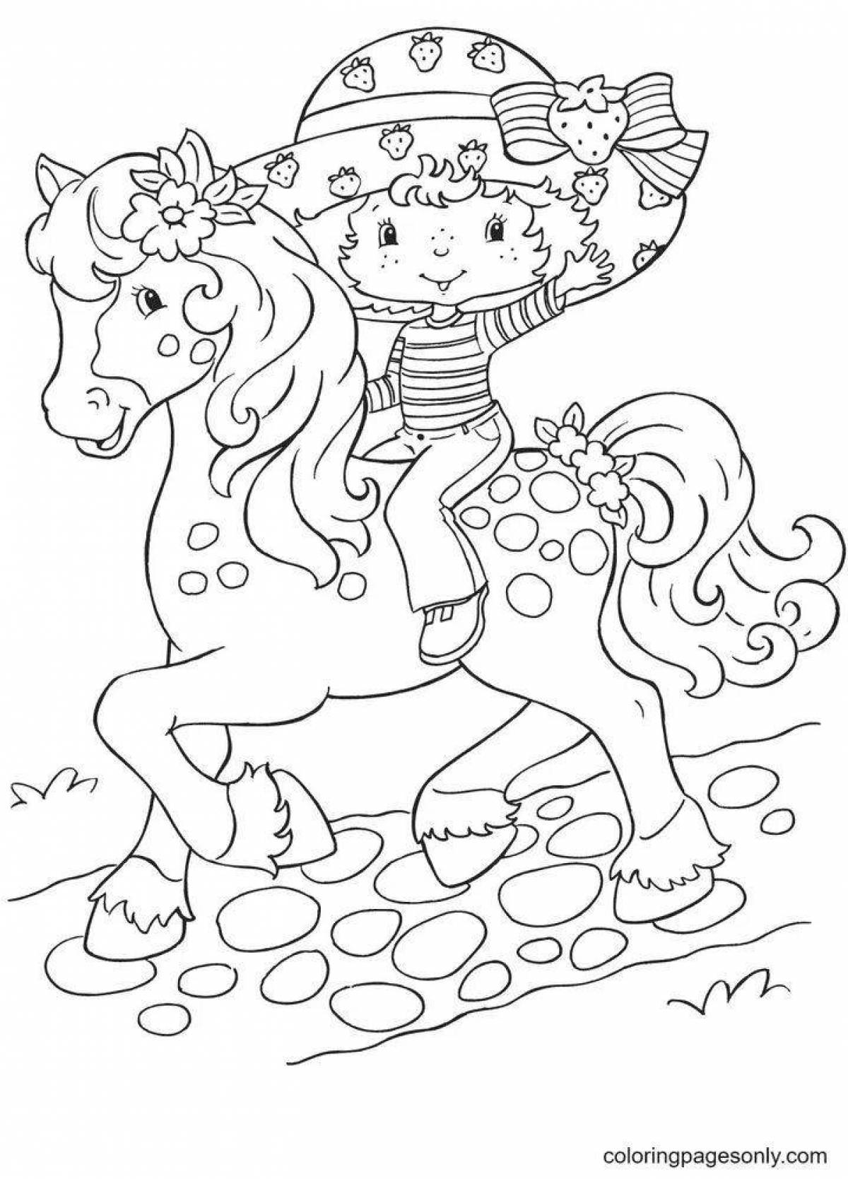 Причудливая раскраска лошади для девочек