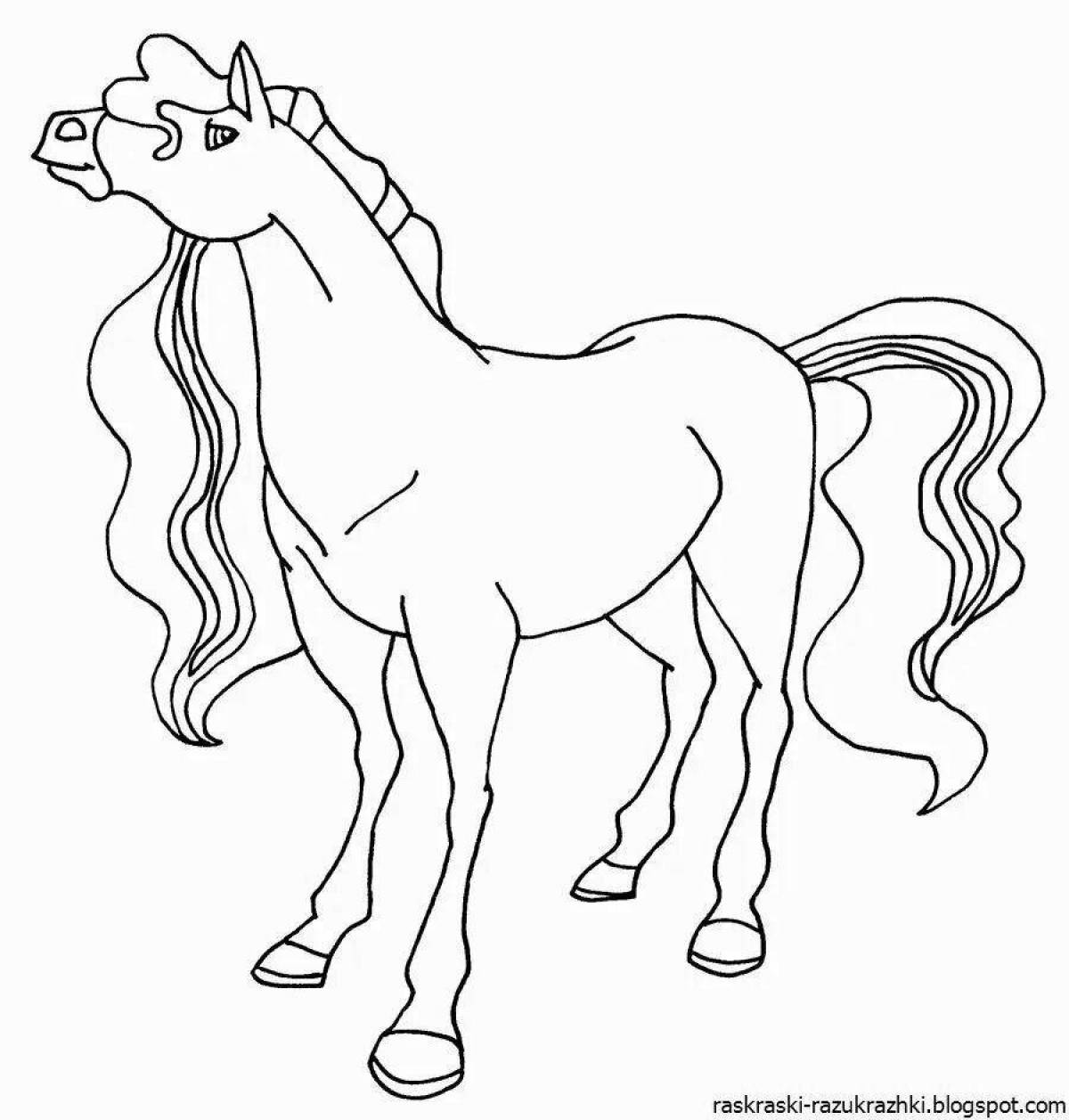 Великодушная раскраска лошади для девочек