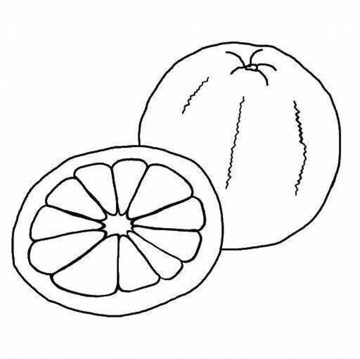 Раскраска веселый грейпфрут