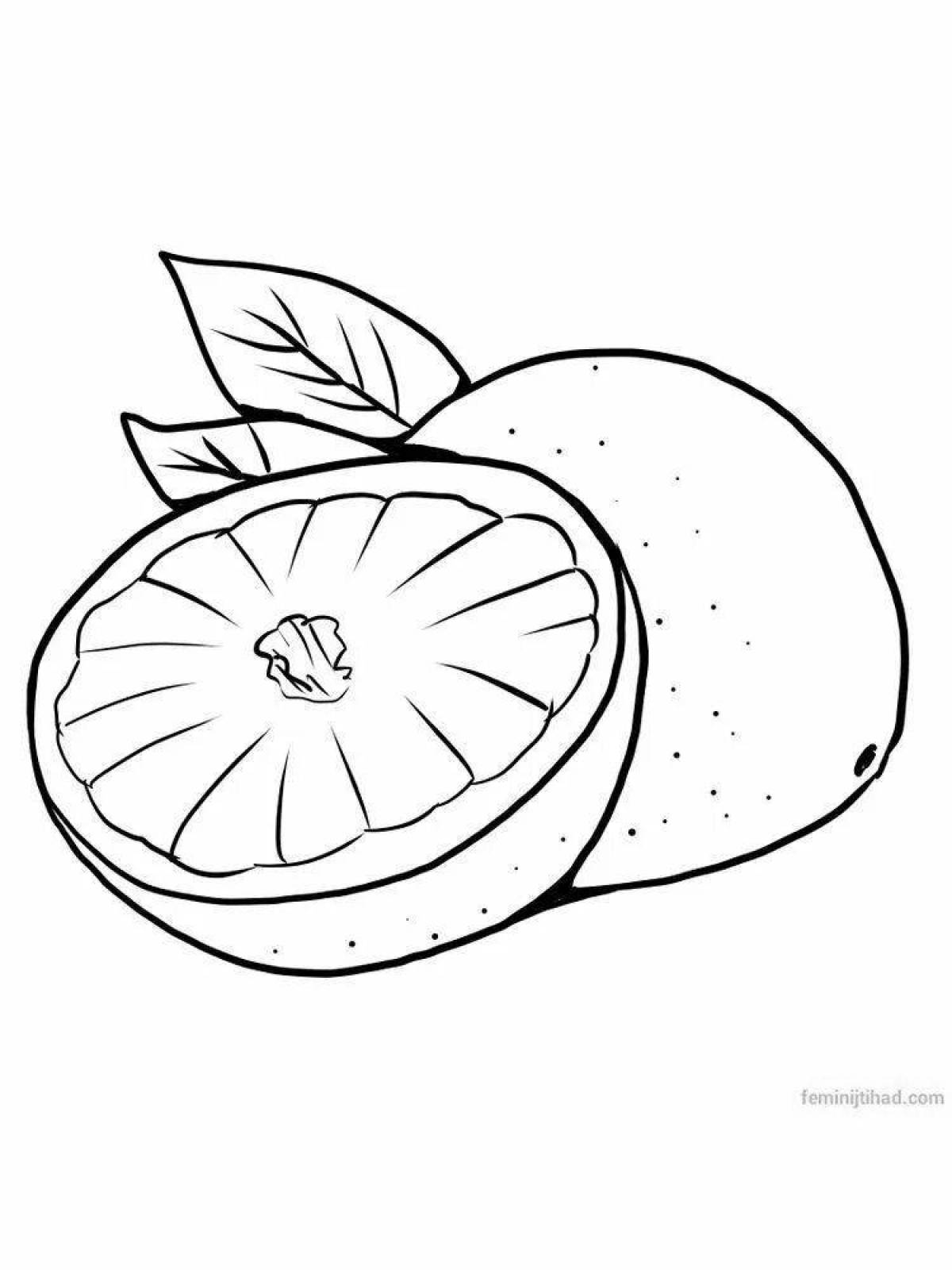 Заманчивая раскраска грейпфрута