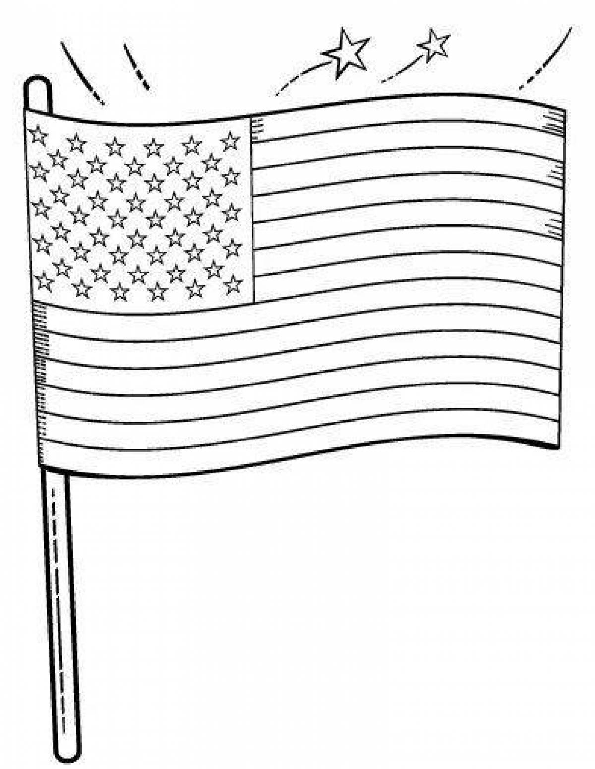 Раскраска великолепный американский флаг
