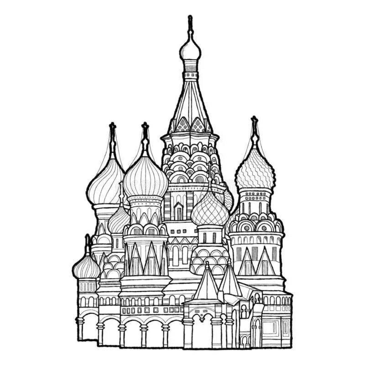 Блестящий кремль москва раскраска