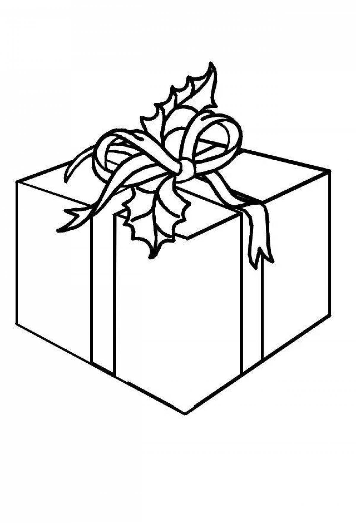 Раскраска яркая подарочная коробка