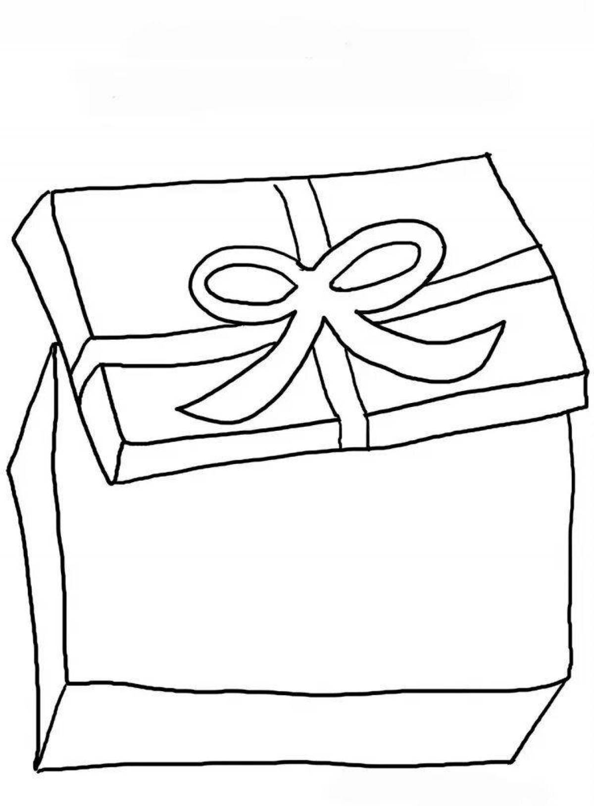 Раскраска великолепная подарочная коробка