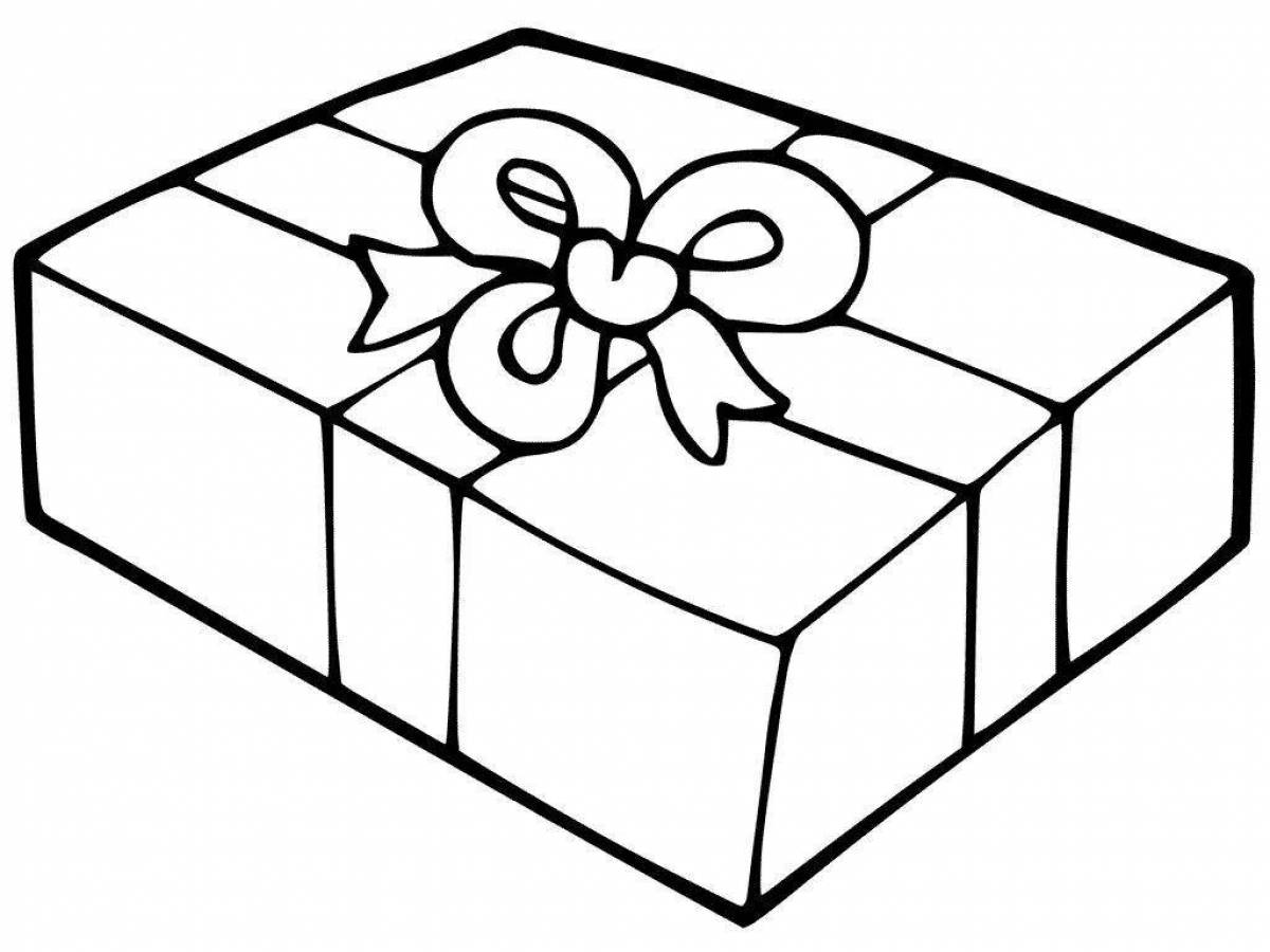 Раскраска яркая подарочная коробка