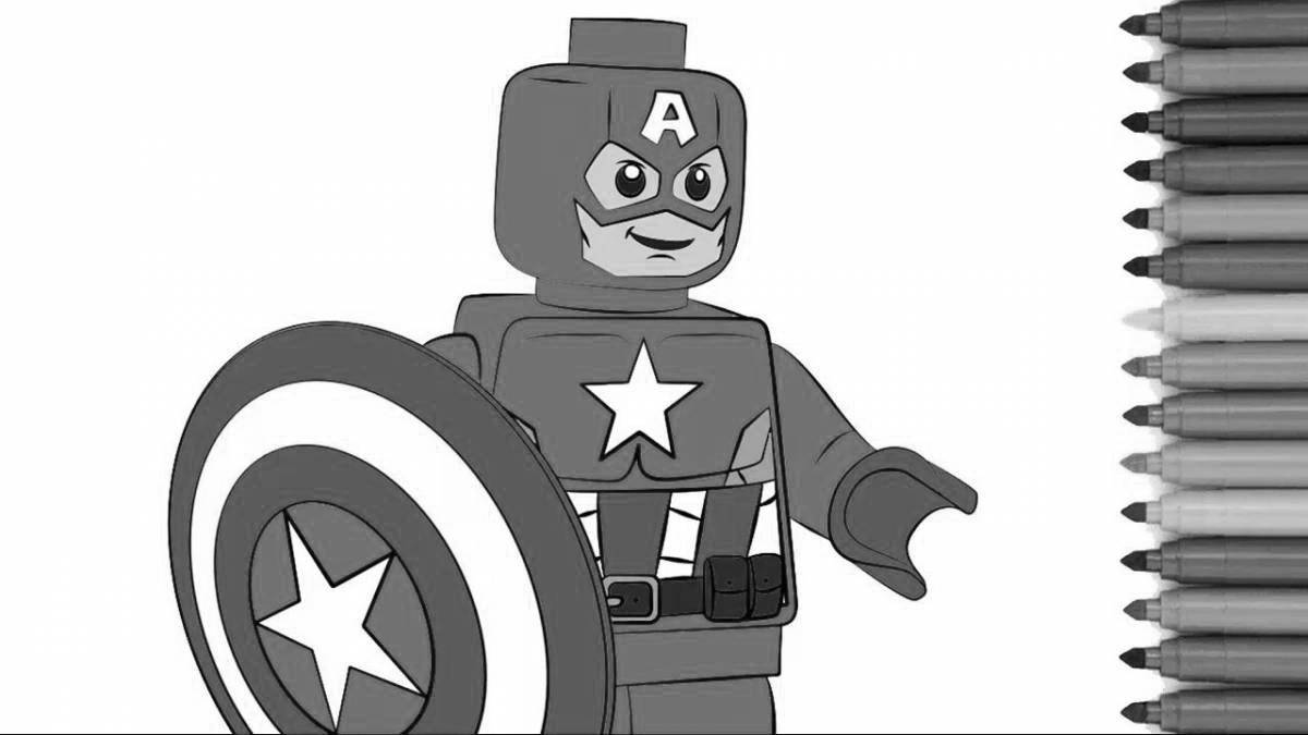 Увлекательная раскраска lego captain america