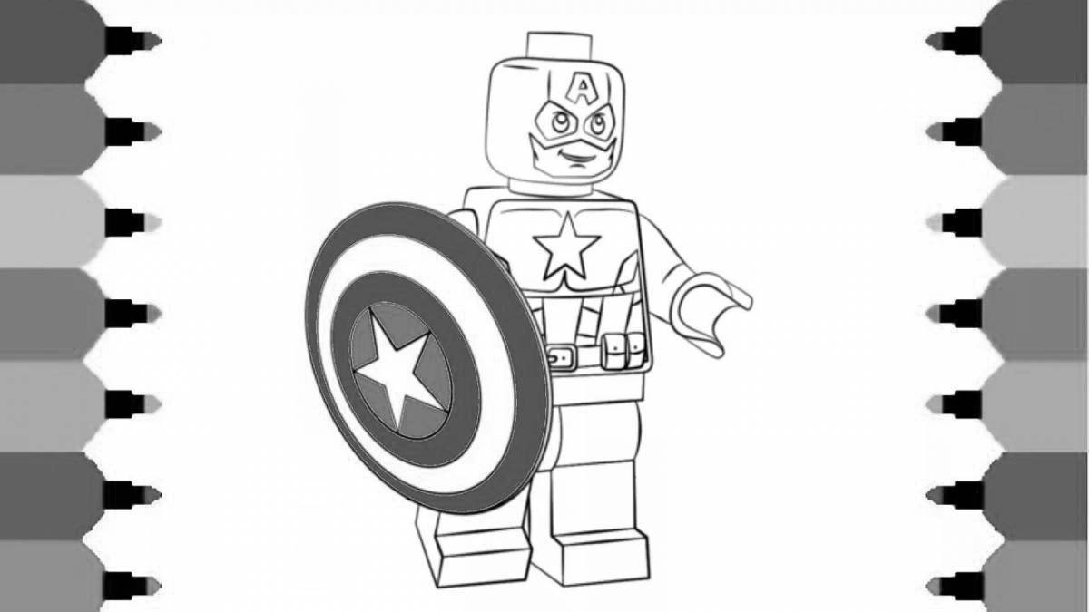 Сказочная раскраска лего капитан америка