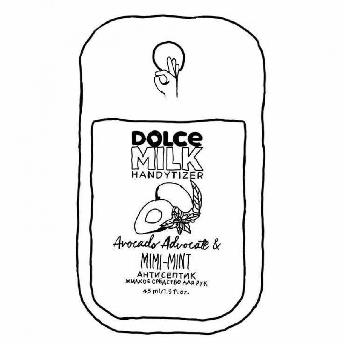 Очаровательная страница раскраски бумаги dolce milk