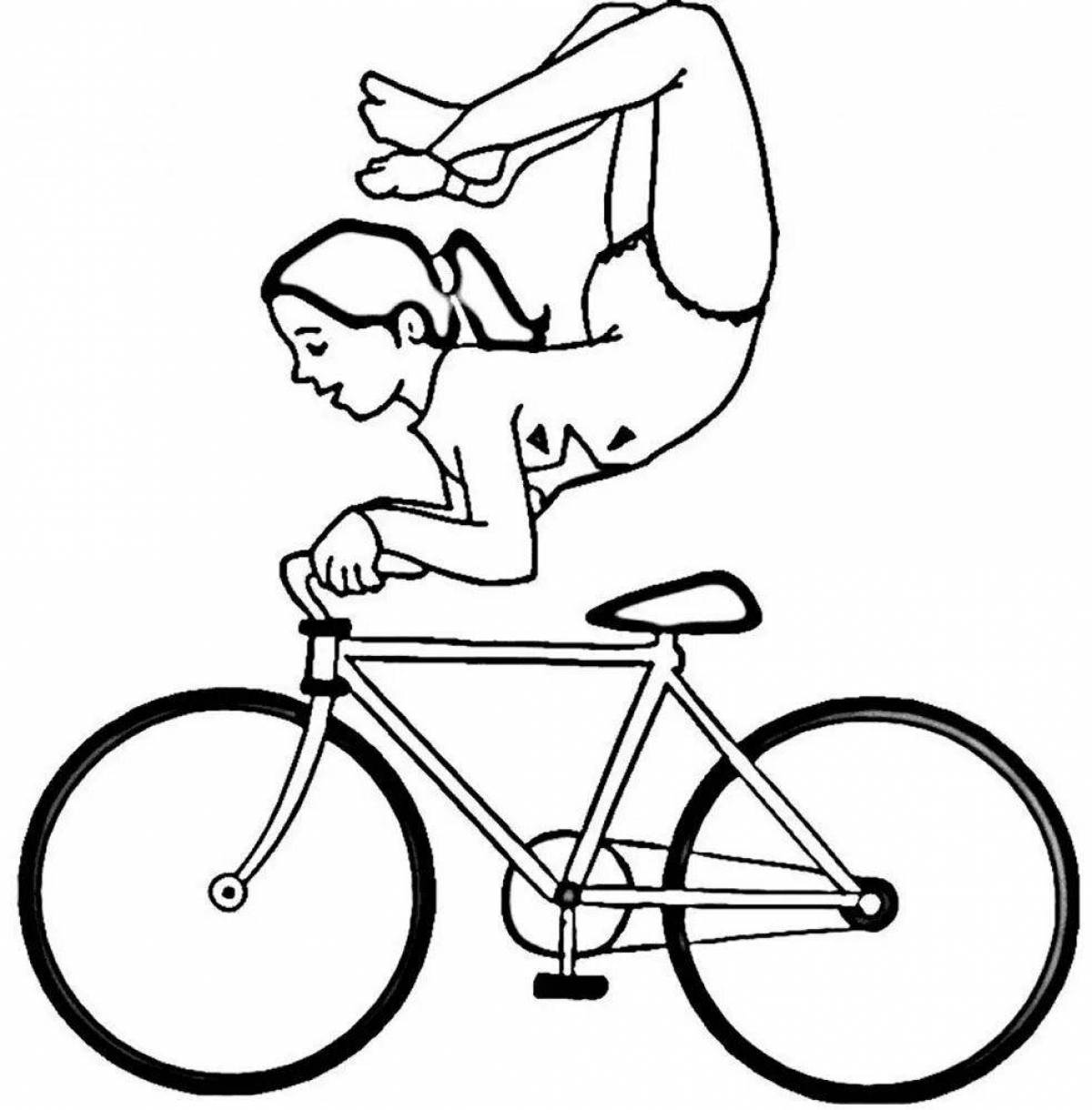 Раскраска проворный велосипедист