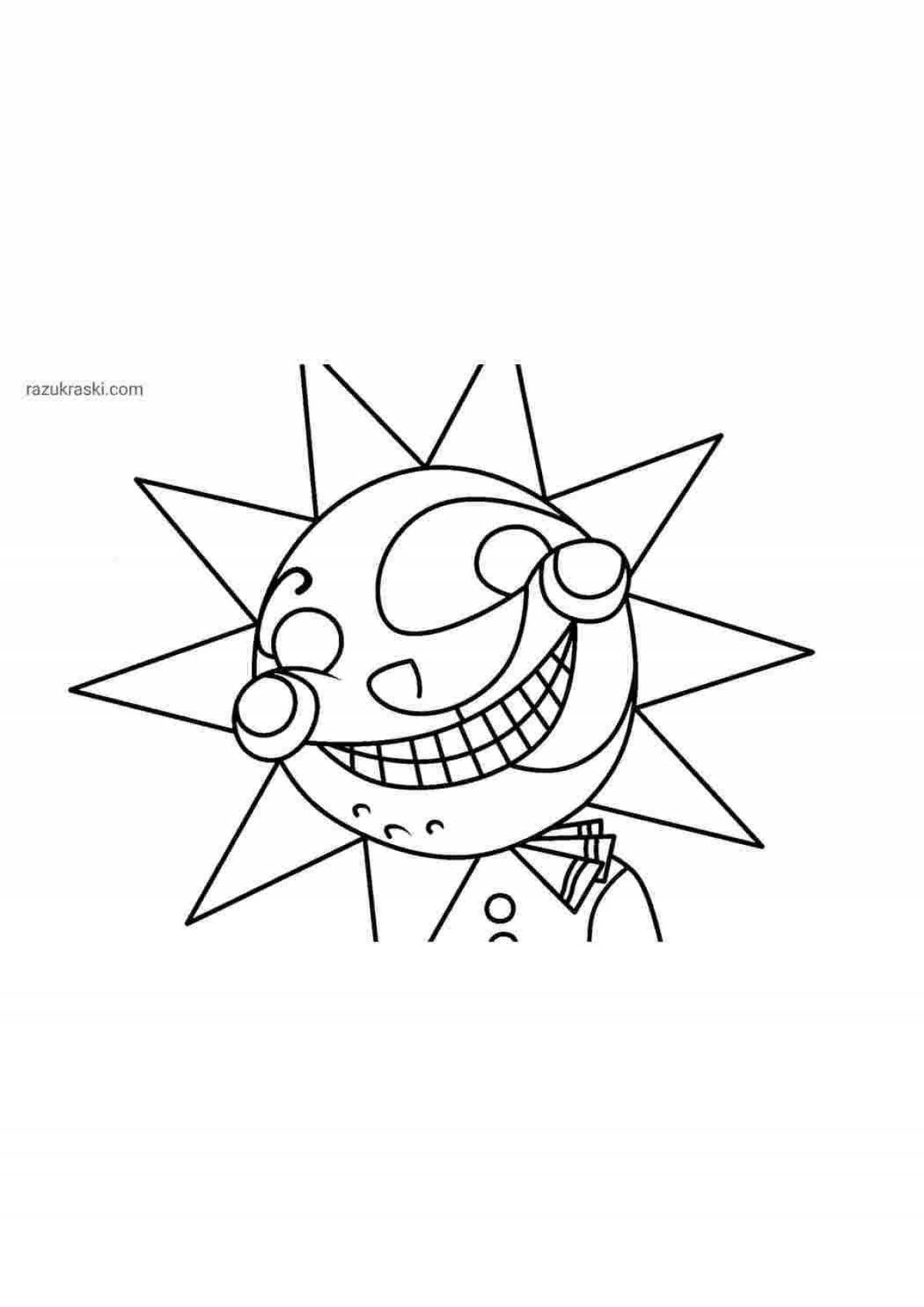 Анимированная страница раскраски fnaf sun