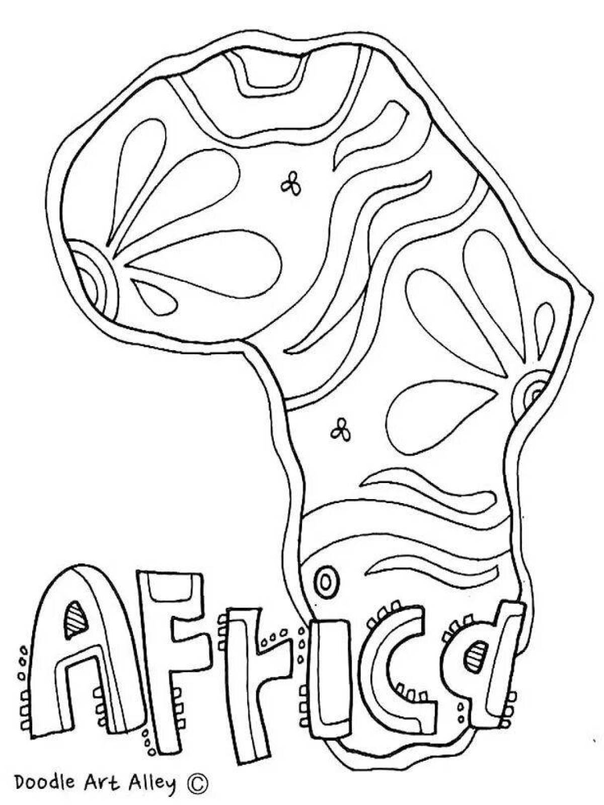 Очаровательная раскраска материковая африка