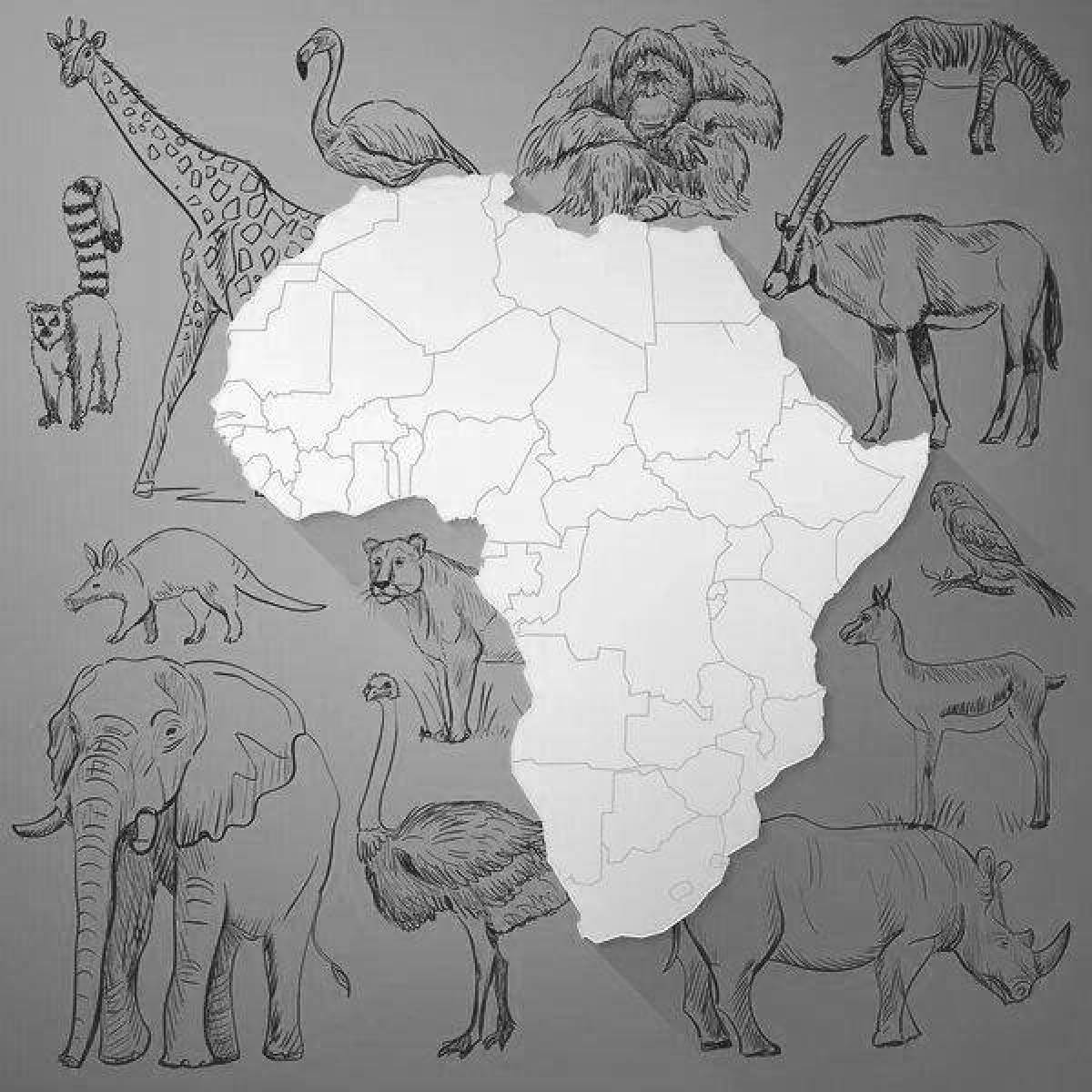 Роскошная раскраска материковая африка