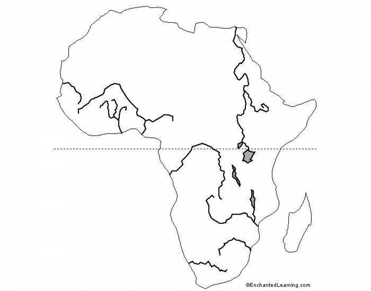 Светящаяся раскраска материковая африка