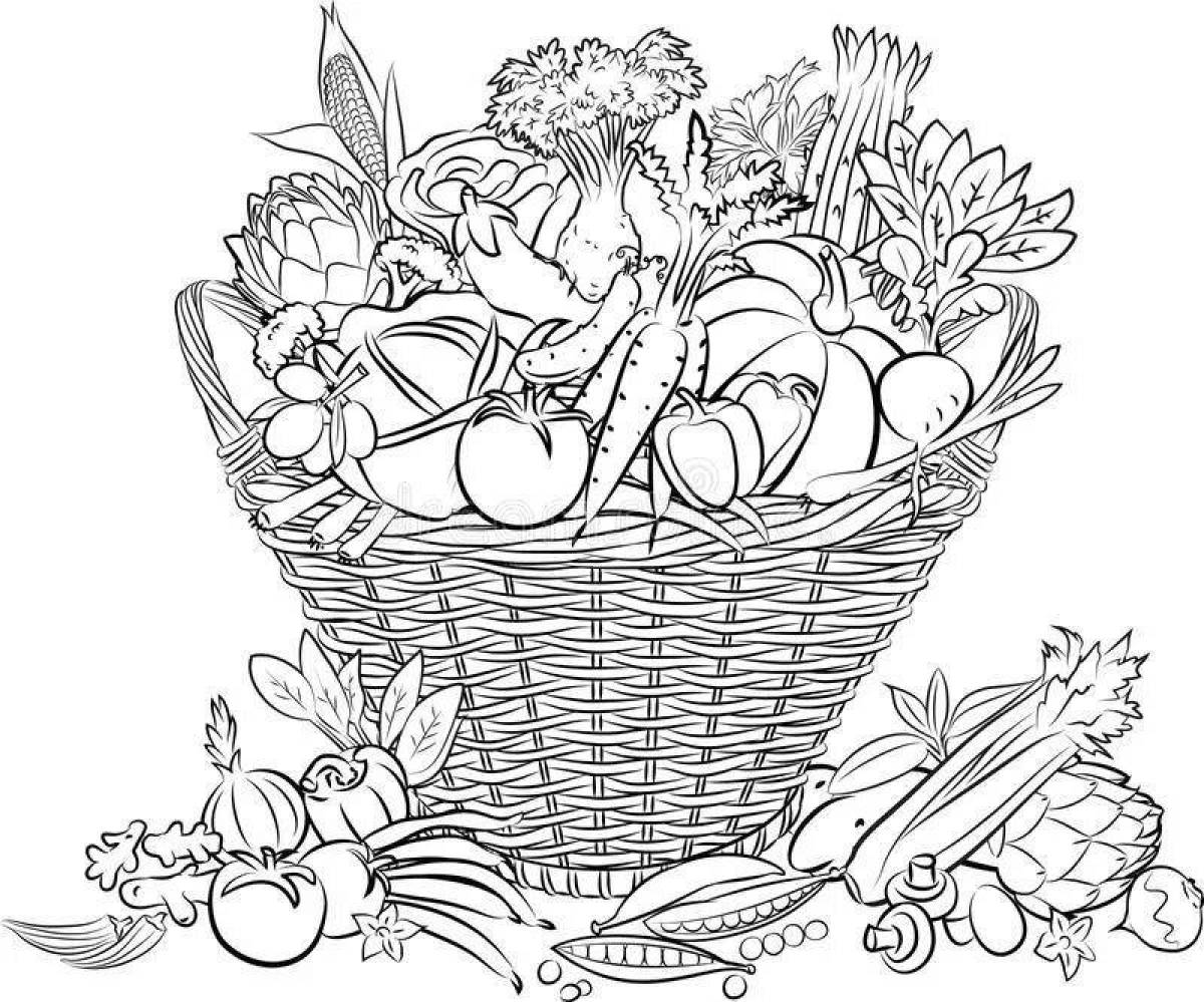 Цветущая корзина с овощами