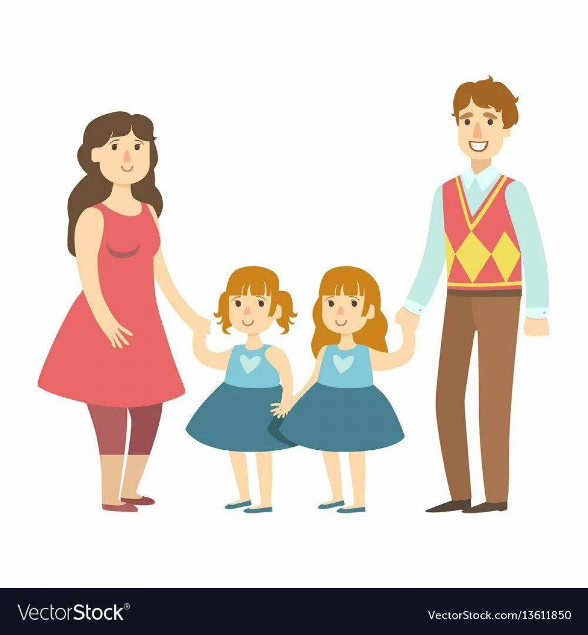 Моя семья из 4 человек мама папа сестра и сестра #5