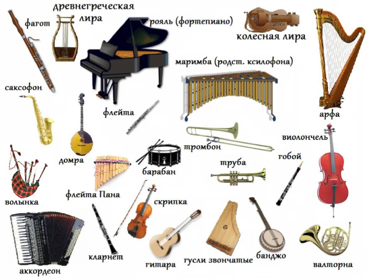 Музыкальные инструменты для детей с названиями #18