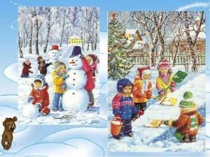 Раскраска на тему зимние забавы для детей 3 4 лет #17 #412916