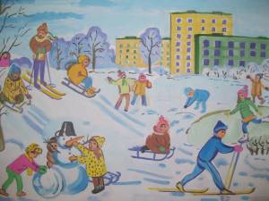 Раскраска на тему зимние забавы для детей 3 4 лет #26 #412925