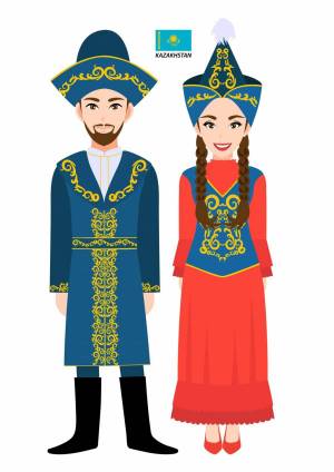 Раскраска национальный костюм казахский #13 #417729