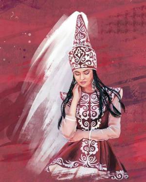 Раскраска национальный костюм казахский #31 #417747