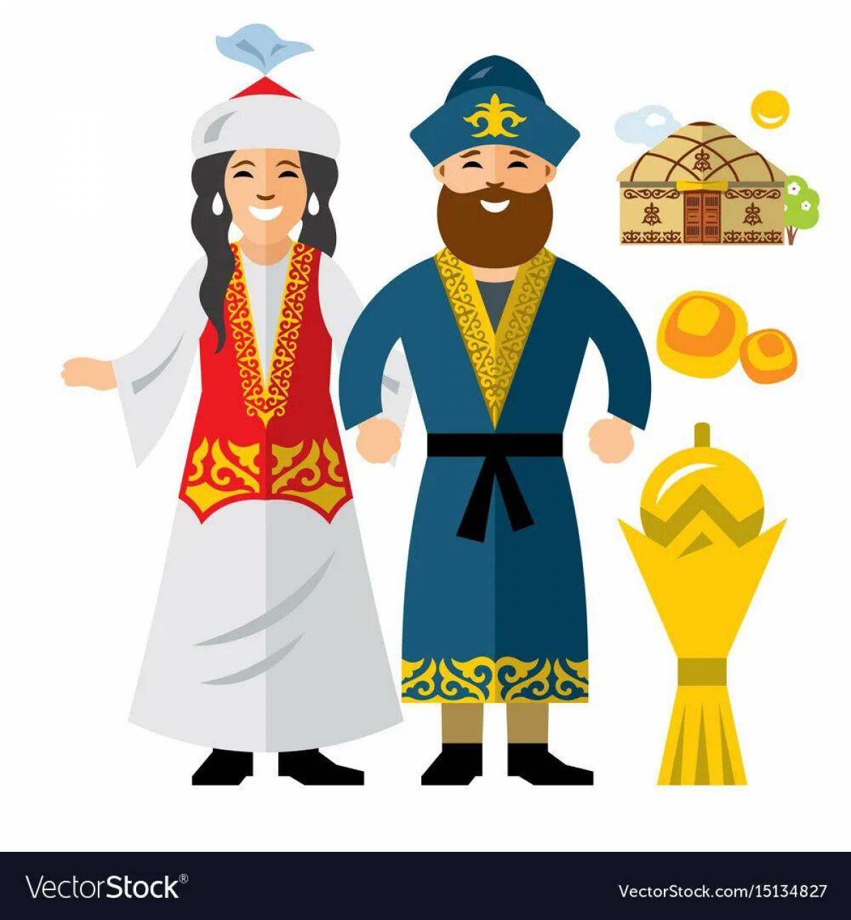 Национальный костюм казахский #12