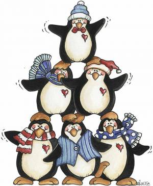 Раскраска новогодний пингвин #4 #420809