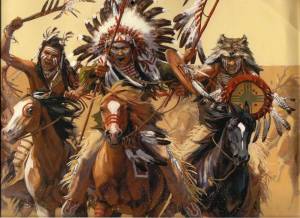 Раскраска боевая индейцев #2 #41909