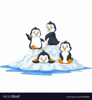 Раскраска пингвин на льдине для детей #24 #439776