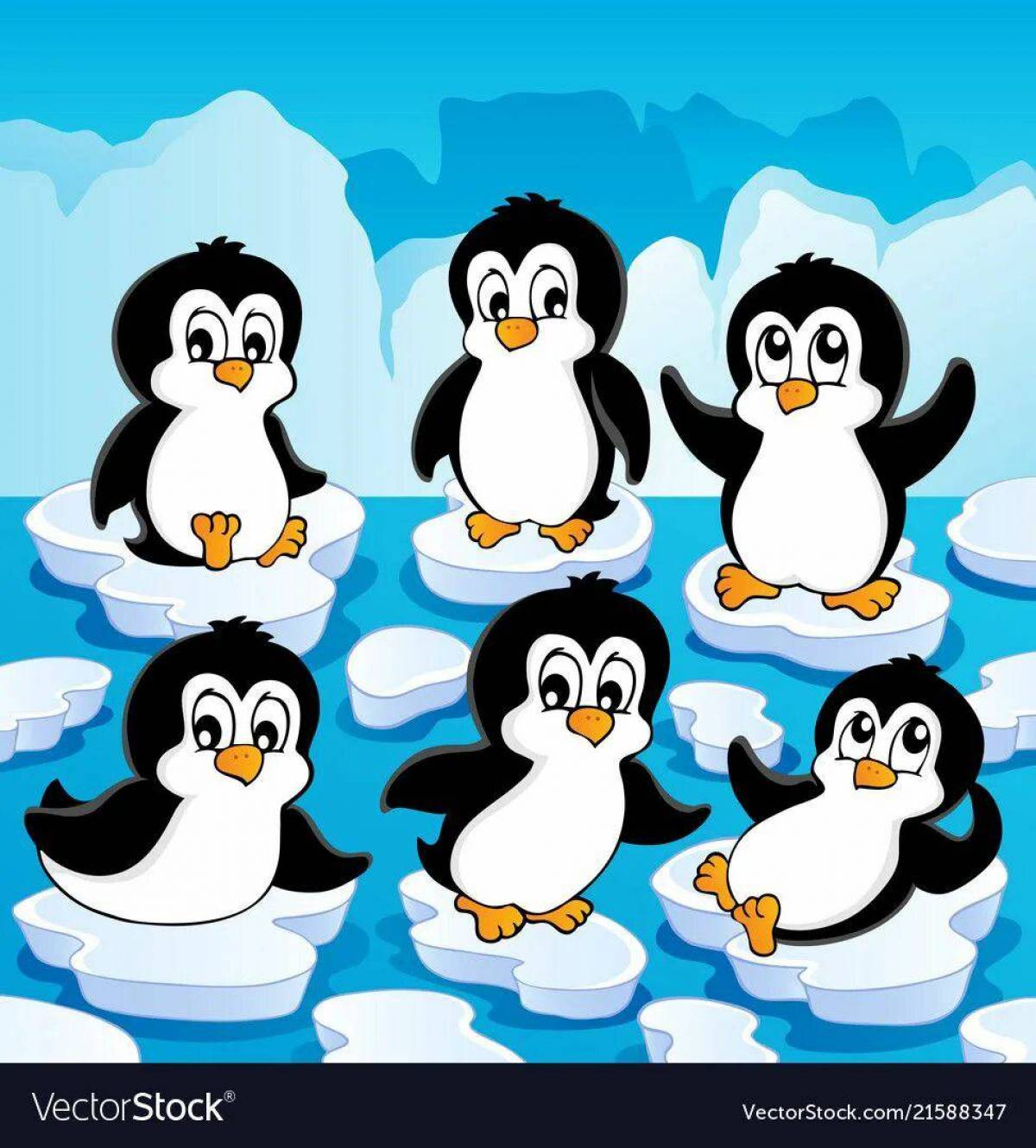 Пингвин на льдине для детей #2