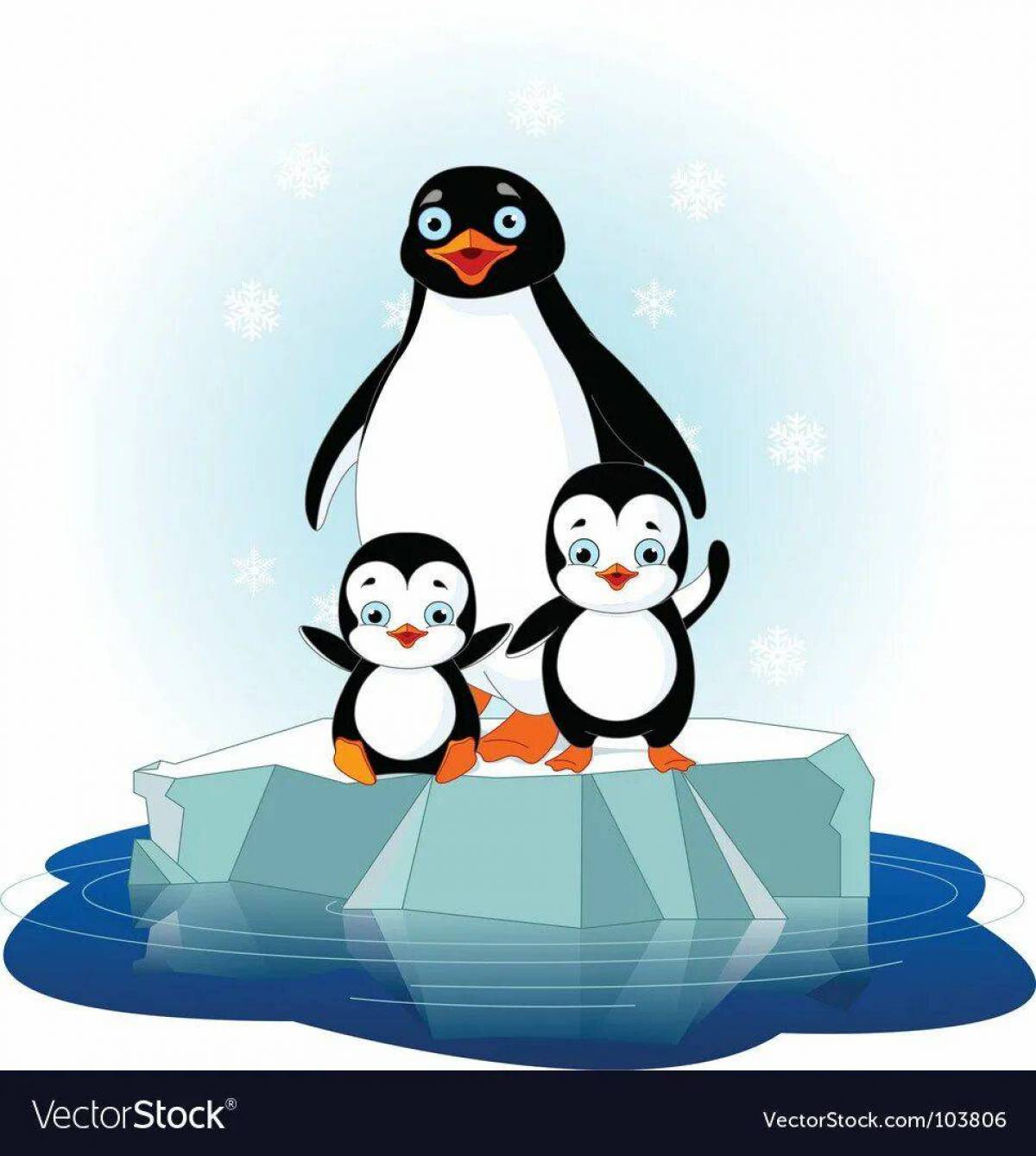 Пингвин на льдине для детей #3
